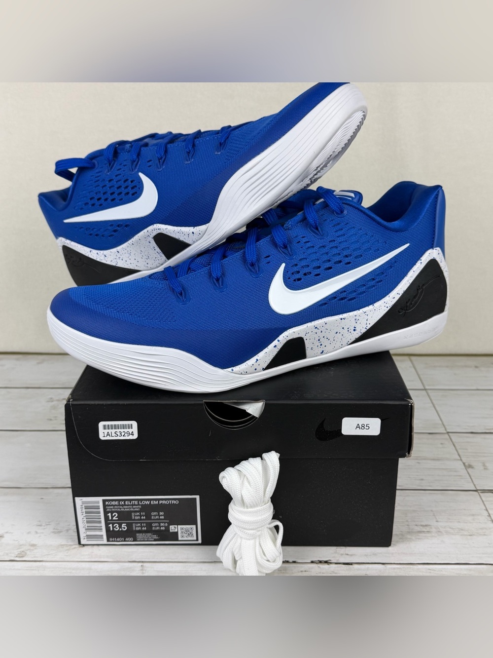 Nike Kobe 9 Elite Low EM Protro Game Royal White Sneakers IH1401-400 Men’s 12